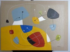 Michael Feicht (geb. 1959)"Schwebende, amorphe Formen mit verbindenden Linien 2"