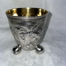 BAROCK SILBER KUGELFUSS BECHER von 1745 Adelskrone Grafenstand
