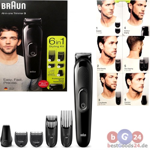Braun barttrimmer mgk3225 - braun, 6in1