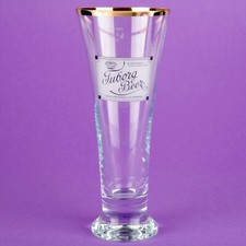 ? 1 (von 2) Bierglas 0,3l Tuborg Beer Goldrand 20,5 cm Second Hand ?