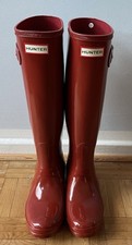HUNTER Gummistiefel Gr. 39(UK 6), rot, seitlich mit Schmuck-Schnalle, neu!