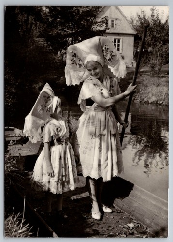 Postkarte spreewald frau und - spreewald,