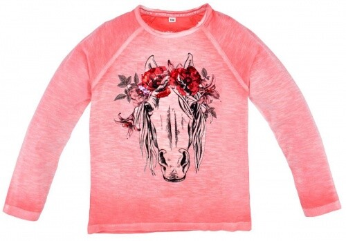 Raglanshirt rot melange mit - rot,