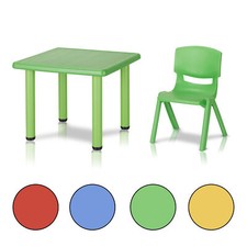 Kinderstuhl Kindertisch Kindersitzgruppe Gelb Grün Rot Blau Pflegeleicht Outdoor