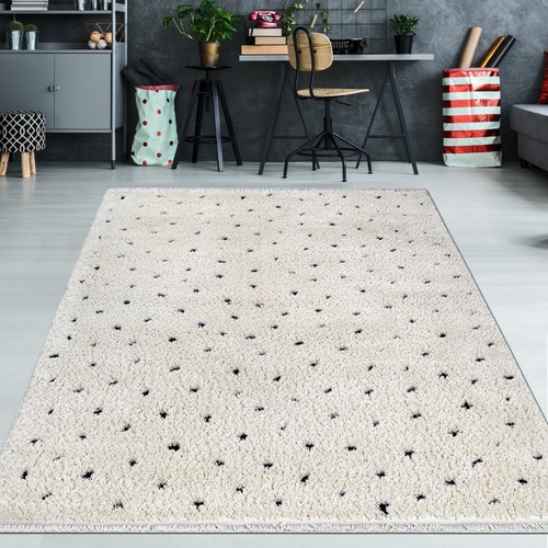 Teppich gepunktet creme - teppich,