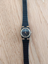 SEIKO Damen Armbanduhr Schwarz Quarz leicht flach funktionsfähig