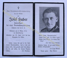 Sterbebild Sterbekarte 1941 Soldat Huber Unterfinning Landsberg Beobachtungsabte