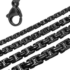 Königskette Stahl Golden Silbern Schwarz Collier Halskette Kette Panzerkette 