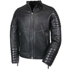 Lammfelljacke - NICK Felljacke Bikerjacke Lederjacke Herren Winterjacke neu