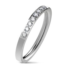 Edelstahl Ring 8 Zirkonia CZ