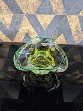 Bohemia Cristal Schale Hellgrün Vintage Murano Art Glas