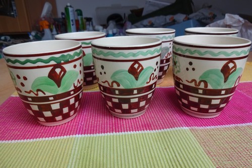 Handbemalte steingut becher - 6,