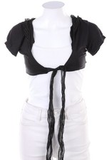 YES OR NO Strickjacke Bolero Party Kapuze XS schwarz gold