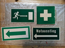 3x Original Notausgang Ausstieg Retro Grün Schild 1x Blech Erste Hilfe Piktogram
