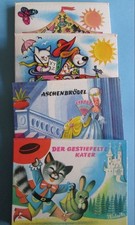 4 Aufklappbücher (Pop-up) von Voitech Kubasta: Auto, Kater, Aschenbrödel, Zirkus