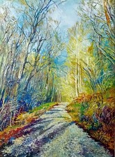 Ölgemälde modern Herbst Wald