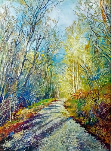 ölgemälde modern herbst - Ölgemälde, wald