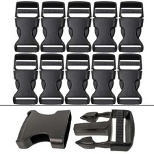 Steckschnallen Set 20mm 10x Schwarz Schnalle Klickverschluss Gurtschnalle Band