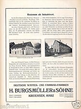 Waffen Burgsmüller Kreiensen XL Reklame & Historie 1924 Waffenfabrik Fahrrad A x