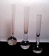 MID CENTURY 3 Blumenvasen Glas