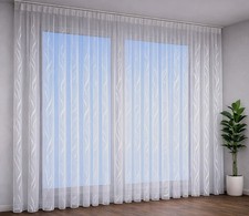 Exklusive Gardine Weiß Muster
