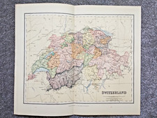 Antike Karte der Schweiz 1903