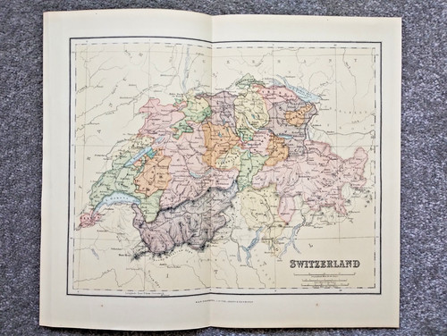 Antike karte der - schweiz, 1903