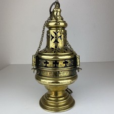 XXL großer Weihrauchschwenker Rauchfass Weihrauchfass Bronze Sakral Antik 19. Jh