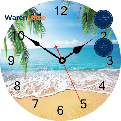 Wanduhr palmen meer cm - wanduhr, 30