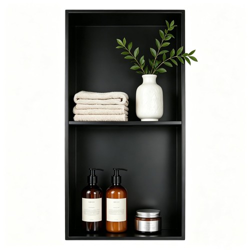 Stainless steel shower - steel, niche