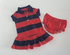 TOMMY HILFIGER MÄDCHEN POLO KLEID MIT HÖSCHEN BABY GR.80 12 MONATE OUTFIT KURZAR