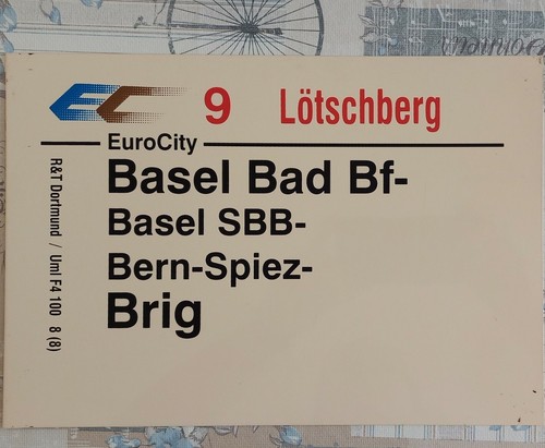 Zugschild zuglaufschild ec 9 - /,