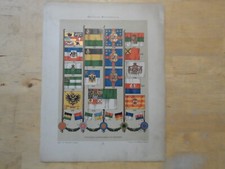 Orig.(1897,Ströhl) Chromolithographie Standarten Sachsen-Weimar Schaumburg-Lippe