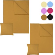 2x Bettwäsche Set Baumwolle 200x135 cm Einfarbig Bettbezug Reißverschluss 2-tlg.