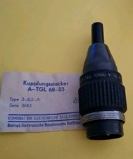 1x Kupplungsstecker RFT Tuchel-groß 3polig Neumann / Gefell  EBD A TGL 68-23 NOS