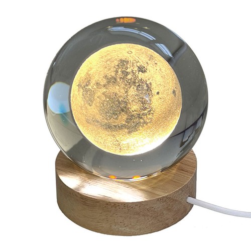 Led base holz mit glaskugel - mit,