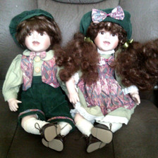 2x Porzellanpuppen 40 cm