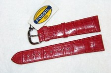 Uhrenarmband 20mm, Fossil, auch innen Leder, Clips-Technik, neu - 32