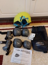 Fahrradhrlm Skaterhelm + ProtektorenSet Knoeschoner Schlittschuhe Helm Kinder 