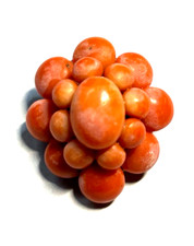 Prächtige antik Natur Korallen Brosche o. Anhänger um 1900 3 Etagen auf Silber