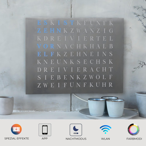 Wordclock jupiter gelaserter - wordclock,
