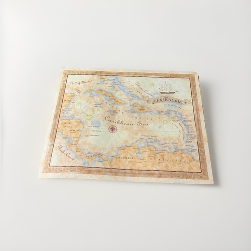 Vintage landkarte caribbean - vintage,