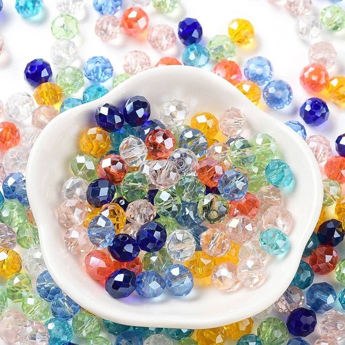 200 facettierte glasperlen - facettierte,