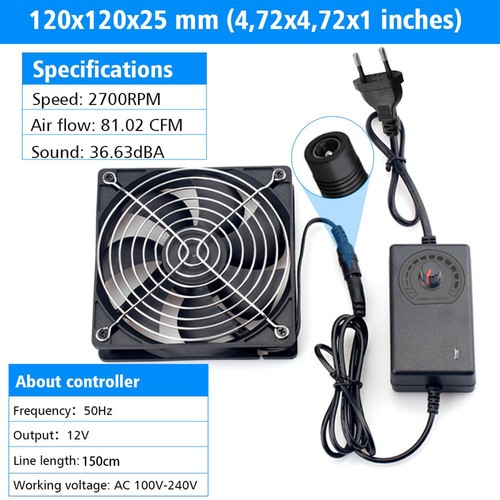 120mm 12v usb - 12v, kühler