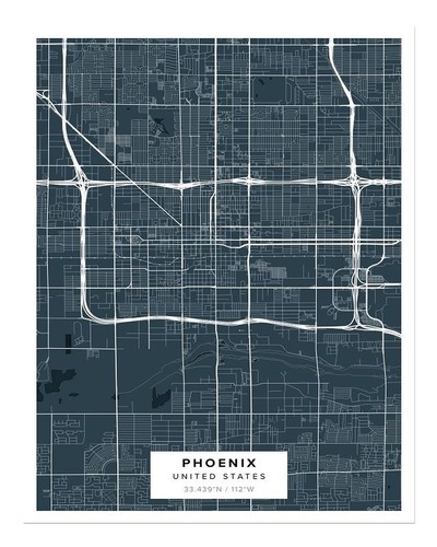 Phoenix stadtplan wandkunst - phoenix,