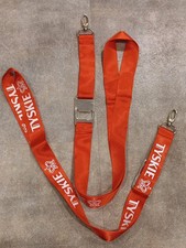 Ein Tyskie Bier Schlüsselband Lanyard Umhängeband mit Flaschenöffner und Clip
