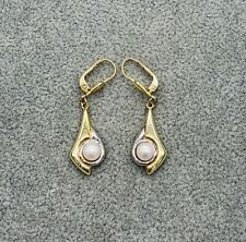 585/- 14 K Gold Ohrhänger mit Süßwasserperle, für Damen, guter Zustand