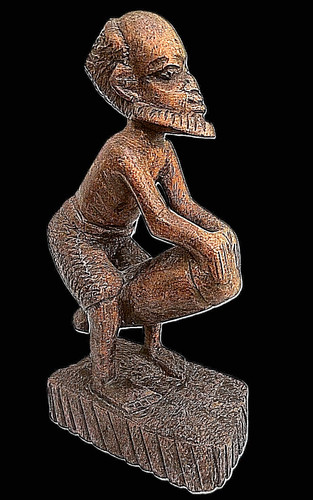 Holz figur mann mit djembe - mann,