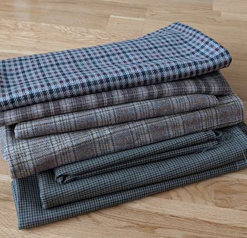 Wollstoff tweed karo - x,