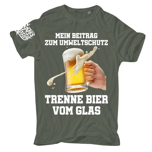 Herren tshirt trenne bier vom - herren,